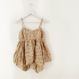 Vintage Y2K Mudd Spaghetti Strap Varied Hem Baby Doll Top size Large